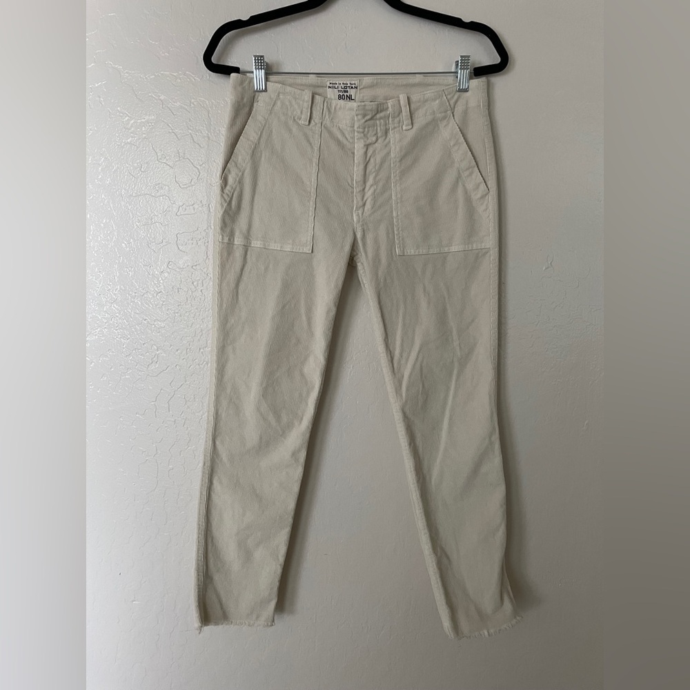 Nili Lotan Women’s Cream Cotton Utility Chinos